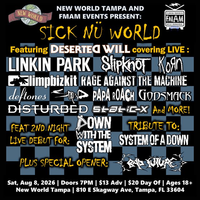 Deserted Will — Nü-Metal Cover Show — show poster